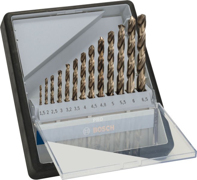 PRO Stainless Steel HSS-Co Spiralbohrer-Set, 13-tlg.