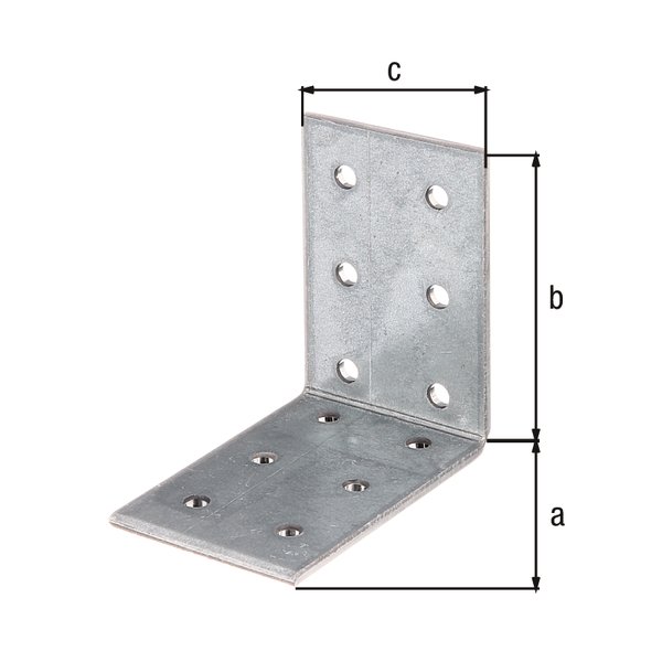 Lochplattenwinkel, sendzimirverzinkt, TxHxB 60x60x40 mm
