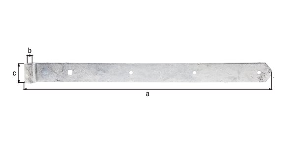 Ladenband, gerade, Abschluss abgerundet, feuerverz., LxB 500x40 mm, Rolle Ø13 mm
