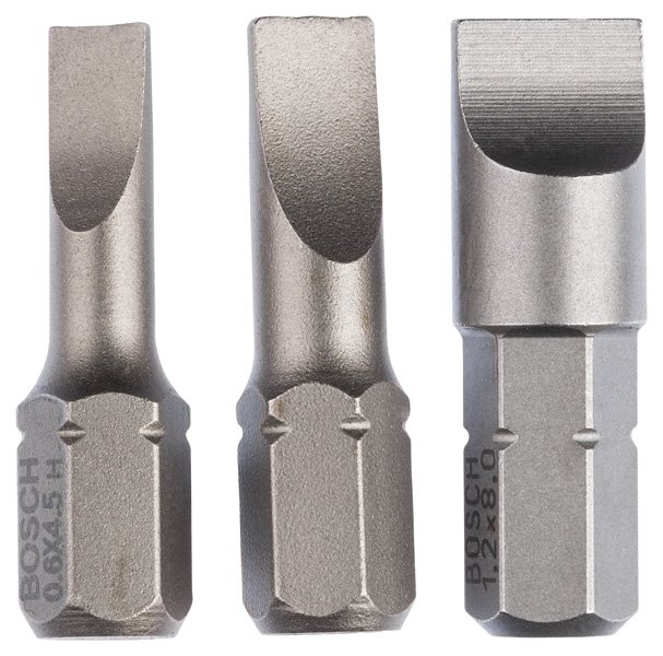 Schrauberbit-Set, Extra Hard, 3-tlg., S 0,6x4,5, S 0,8x5,5, S 1,2x8,0