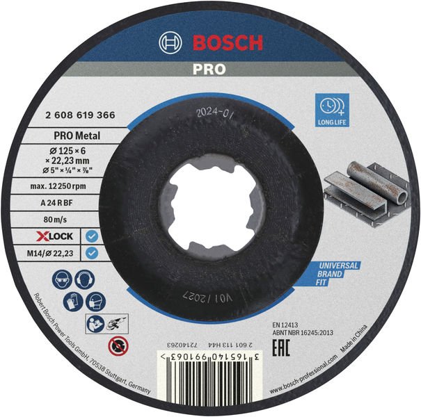 PRO Metal X-Lock Schleifscheibe, 125 x 6 x 22.23 mm