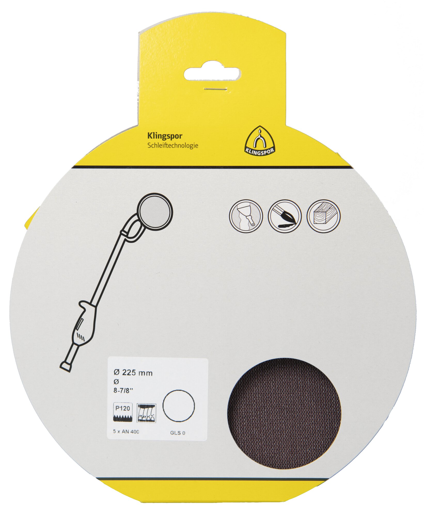 AN 400 Gitterscheiben, Korn 120 225 mm, SB-verpackt im Reiter
