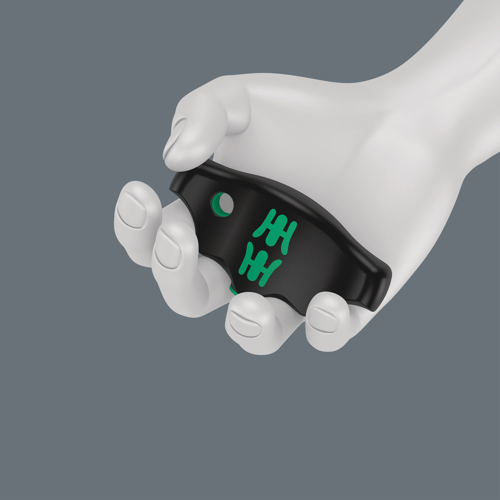 Der ergonomisch geformte 2-Komponenten Quergriff sorgt mit Fingergriffmulden und