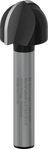 PRO Hohlkehlfräser + Zapfen, 6,35 x 15,9 x 45 mm