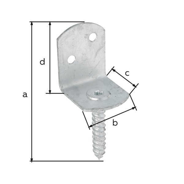 Flechtzaunhalter, L-Form, feuerverzinkt, HxB 83x30 mm, Karton à 100 St.
