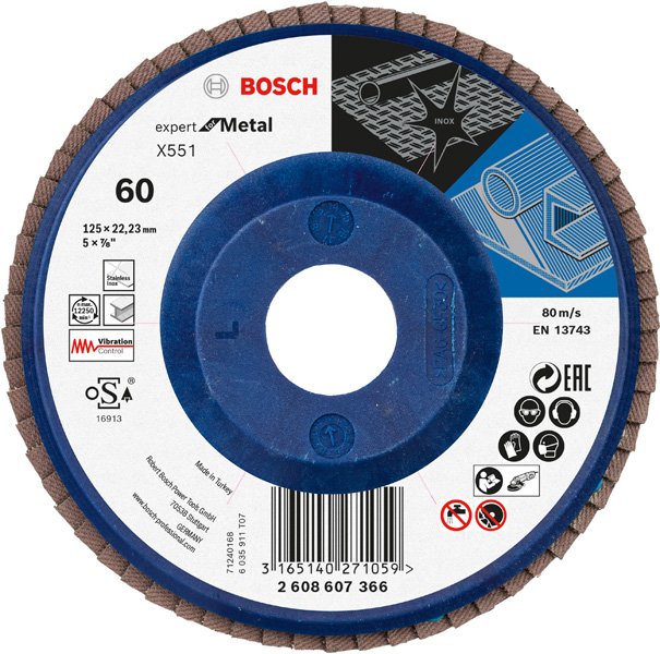 Fächerschleifscheibe X551 Expert for Metal, gerade, 125 mm, 60, Kunststoff