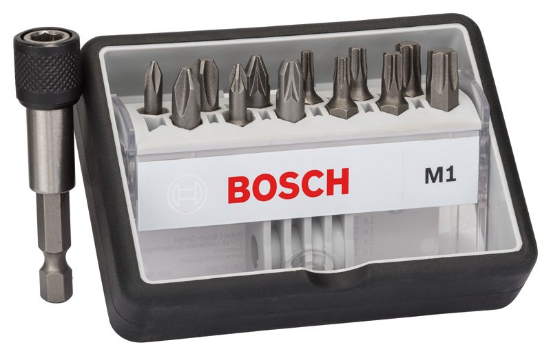 12+1-tlg. Schrauberbit-Set, Robust Line, M PH/PZ/T, Extra Hard-Ausführung