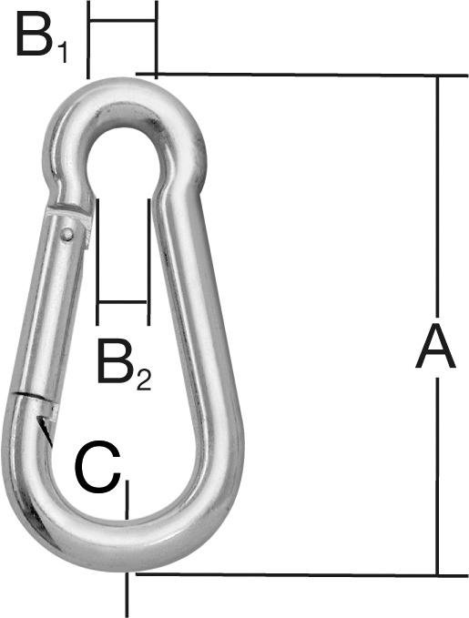 Feuerwehrkarabiner Edelst50 x 5 mm Vormann