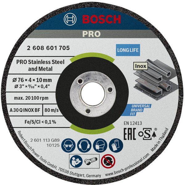 PRO Stainless Steel and Metal Schleifscheibe, 76 x 4 x 10 mm