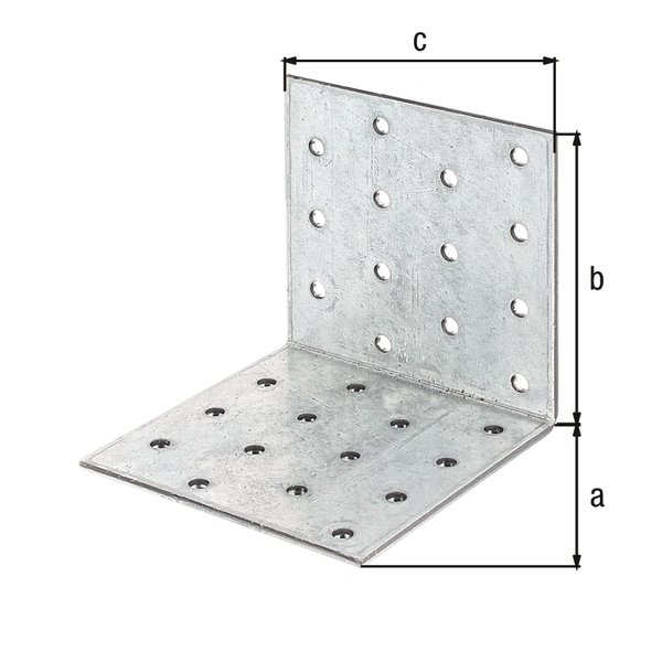 Lochplattenwinkel, sendzimirverzinkt, TxHxB 80x80x80 mm