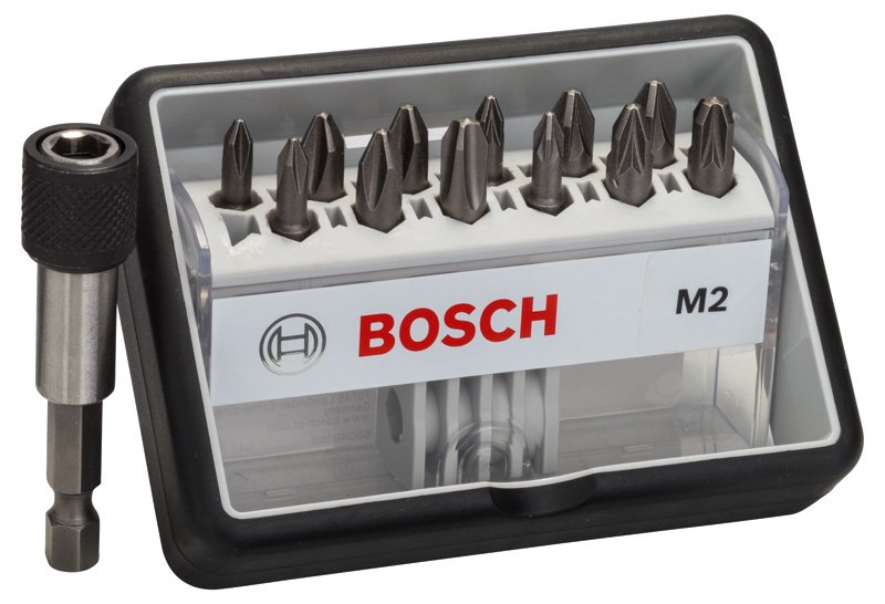 12+1-tlg. Schrauberbit-Set, Robust Line, M PH/PZ, Extra Hard-Ausführung