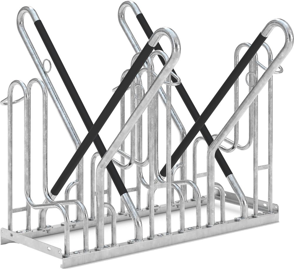 Fahrrad-Anlehnparker zweiseitig, verzinkt L 1080 mm, 4 Plätze