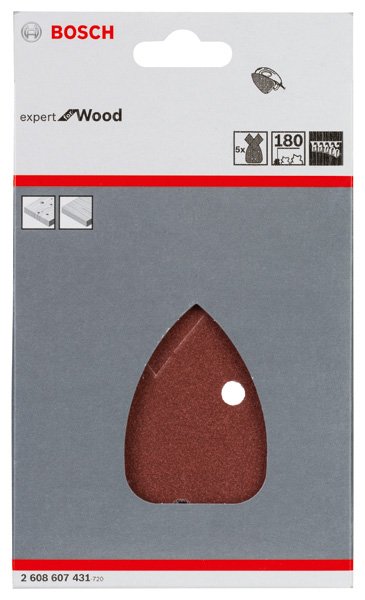 Schleifblatt C430, 100 x 170 mm, 180, 4 Löcher, Klett, 5er-Pack