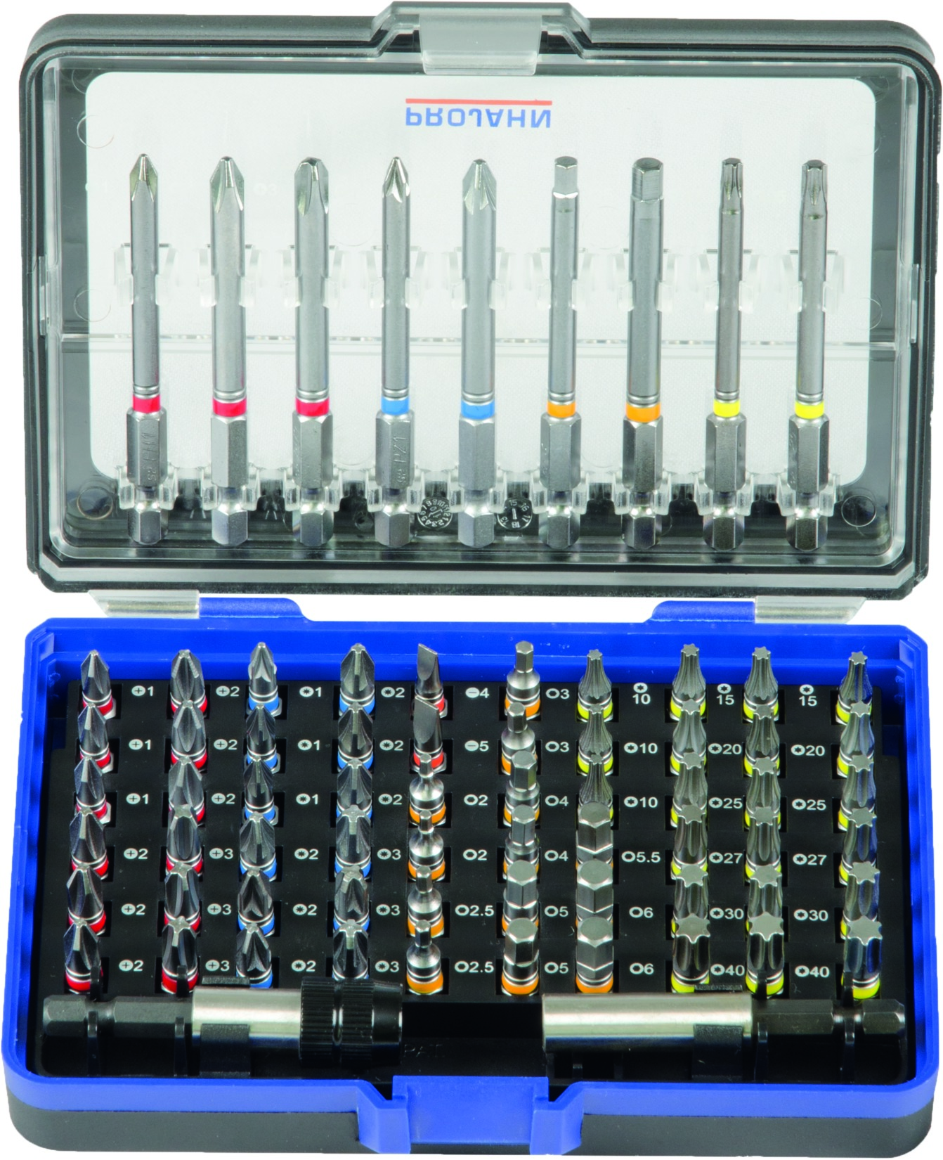 1/4" Bit Box mit markierten Bits 71tlg