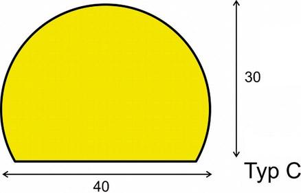 Flächenschutz Typ C, L 1000mm gelb/schwarz selbstklebend Dancop
