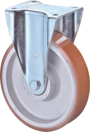 Bockrolle 125mm N110.C10 Platte,Polyure Guss,KL N110.C10.129 BS ROLLEN