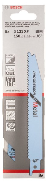 Säbelsägeblatt S 123 XF Progressor for Metal, 5er-Pack