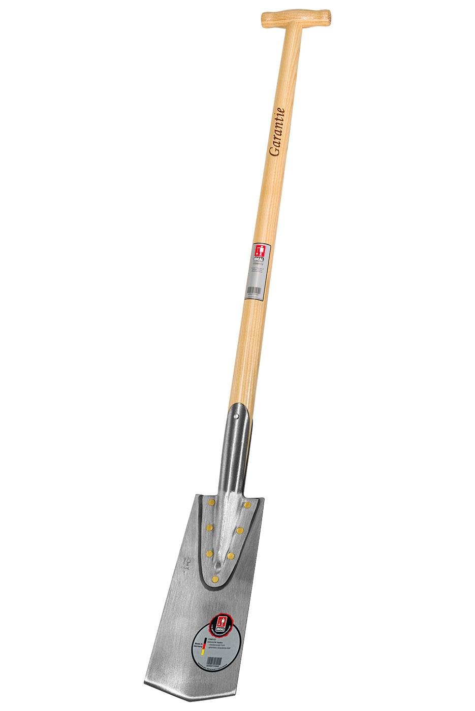 Ideal Garantie-Spaten, Spieker Form Größe 2, poliert mit gebogenem Eschen-T-Stiel 85 cm