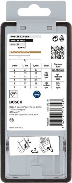 PRO Stainless Steel HSS-Co Spiralbohrer-Set, 6-tlg.