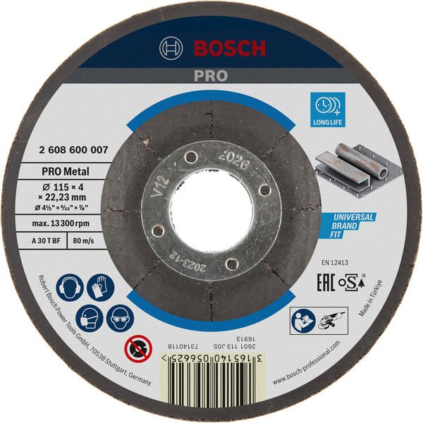 PRO Metal Gebundene Schleifscheibe, 115 x 4 x 22,23 mm