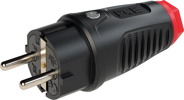 Schutzkontaktstecker IP54 Vollgummi 16A / 250V AC / 3p (2P+E)
