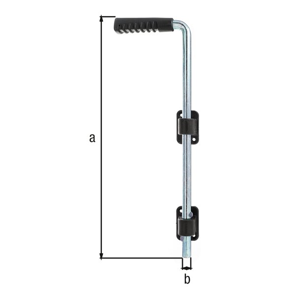 Bodenschieber,disp.,Griff schwarz,Gesamthöhe 400 mm,Abstand Bolzen-Tor 40 mm