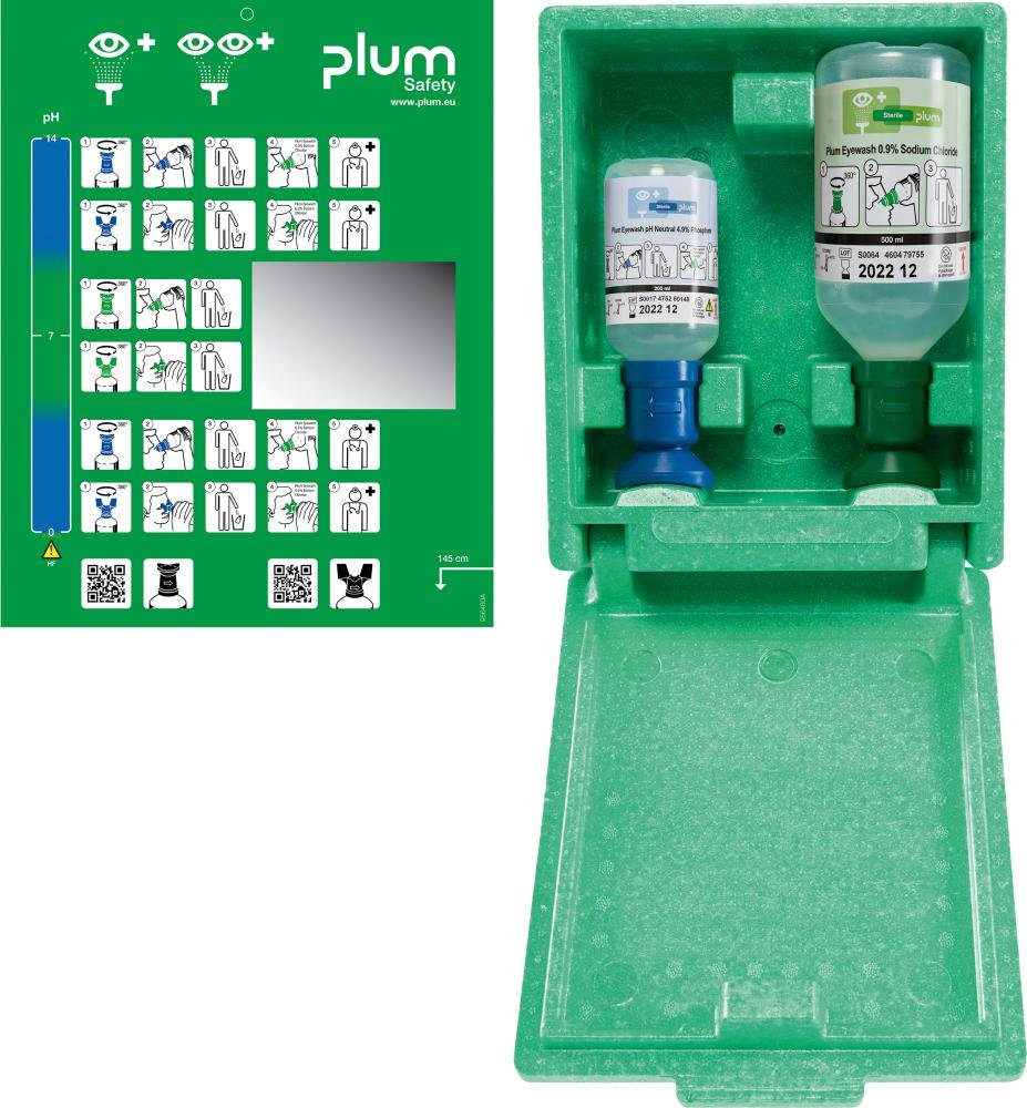 Augennotfallstation inkl.2 Fl(500ml,200ml),Wandbox
