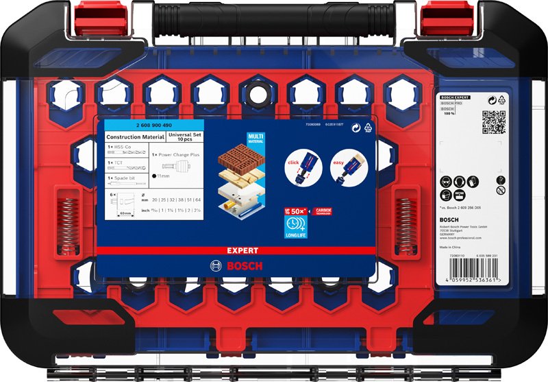 EXPERT Construction Material Lochsäge-Set 20/25/32/38/51/64 mm, 10-tlg.
