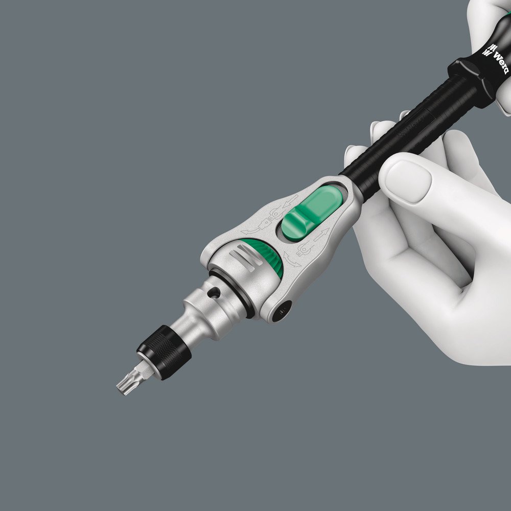 In der 0°-Position sind die Knarren mit Adapter und Bit wie ein herkömmlicher Sc