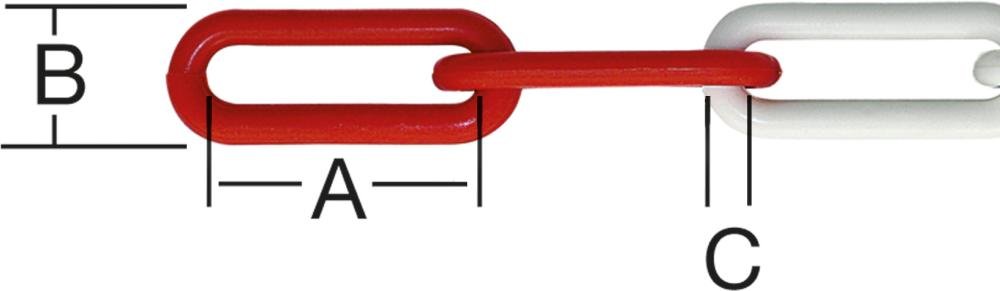 Kunststoffkette 6 mm rot weiß 25m