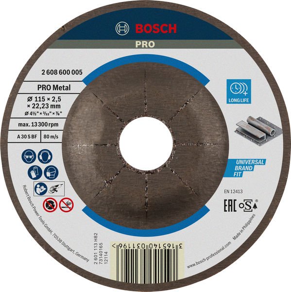 PRO Metal Trennscheibe, 115 x 2,5 x 22,23 mm, gekröpft, oSa