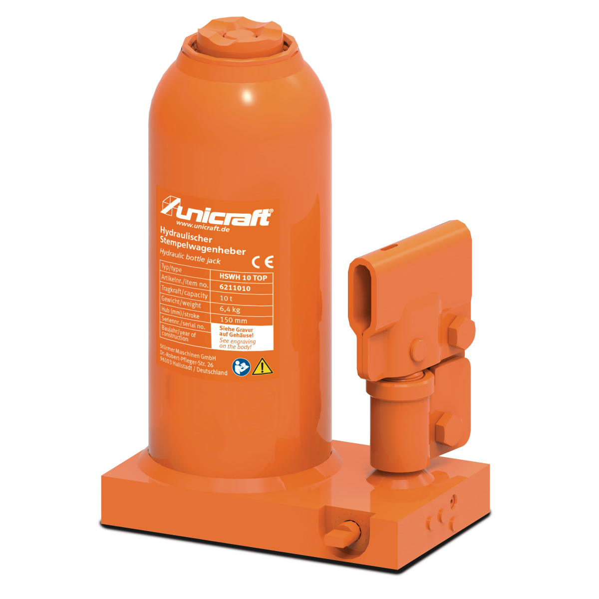 Hydraulischer Stempelwagenheber Unicraft HSWH 10 TOP