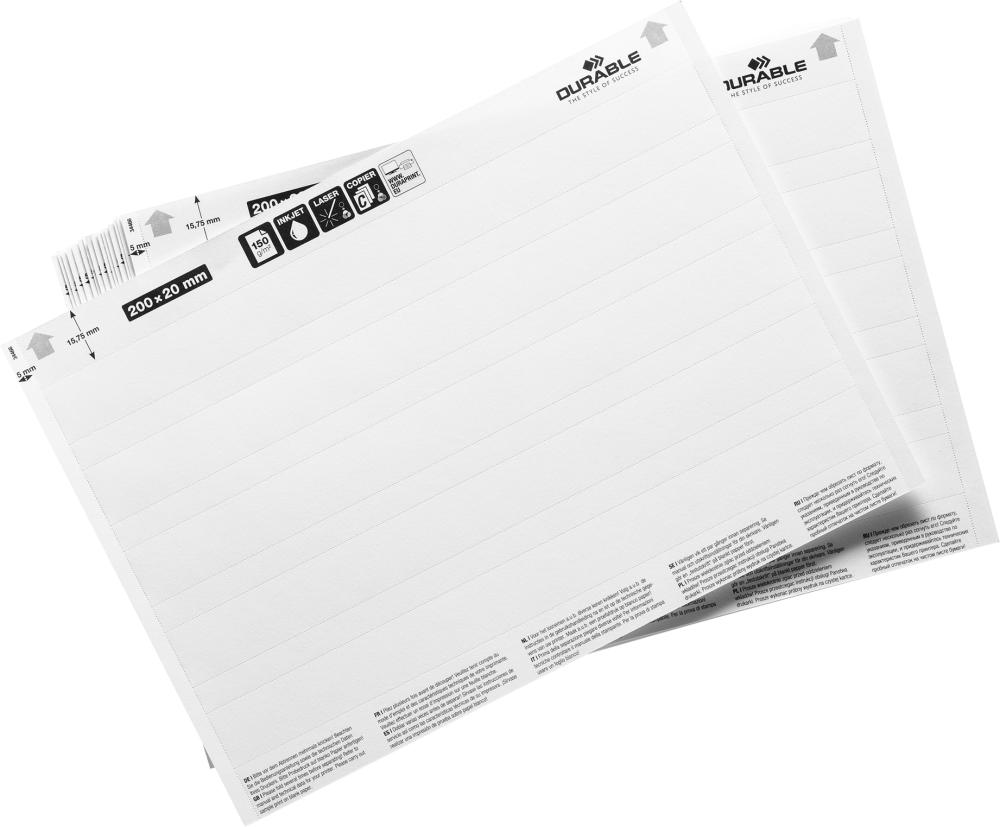 DURABLE Einsteckschilder SCANFIX B200xH17mm 20 Blatt/Beutel 100 Stück