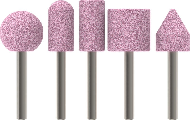PRO Steel Schleifstiftset, 25 x 24, 15 x 30, 25 x 25, 20 x 25 mm, G60, 5-tlg.
