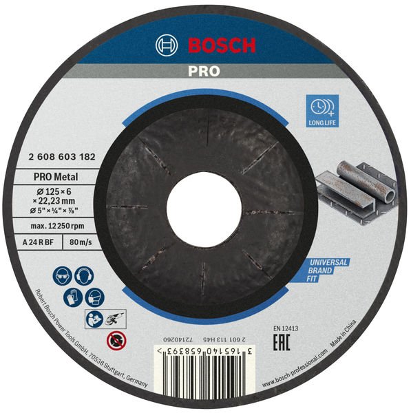PRO Metal Schleifscheibe, 125 x 6 x 22.23 mm
