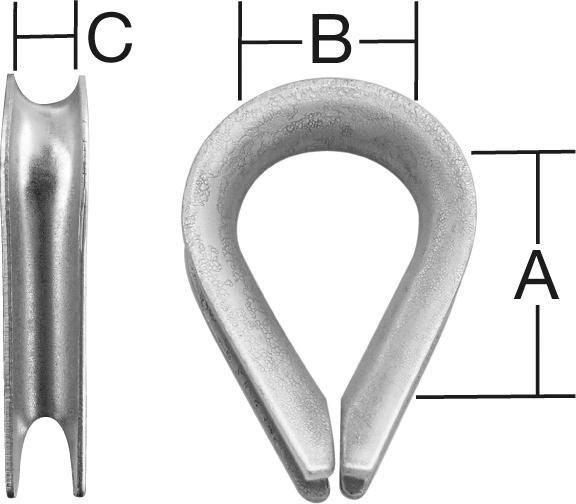 Seilkausche Edelstahl bis 3 mm Vormann