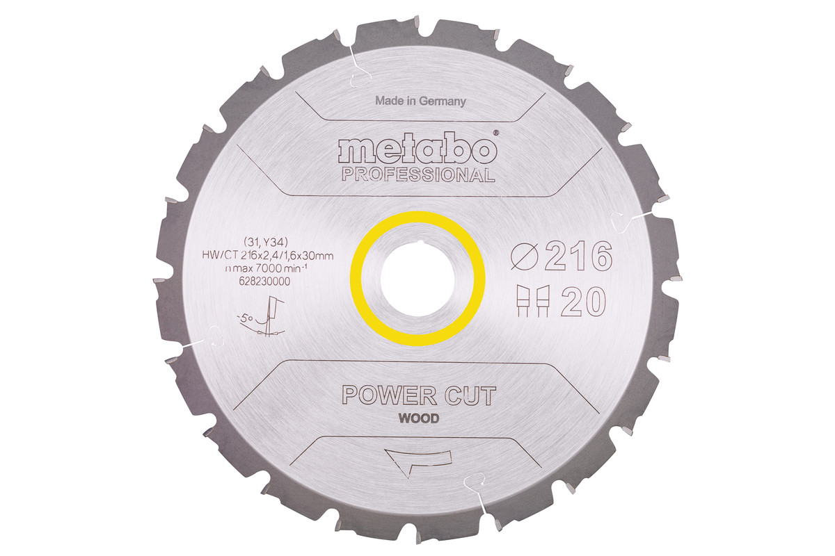 Sägeblatt "power cut wood - professional", 216x30, Z20 WZ 5° neg. (628230000)