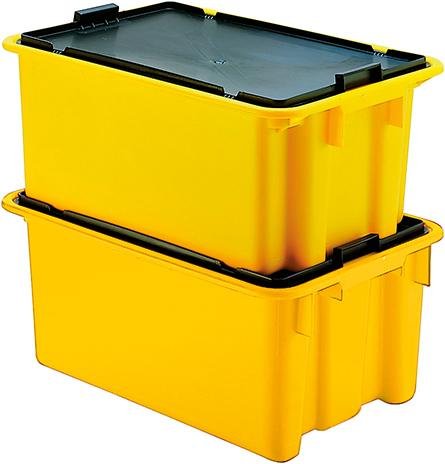 Drehstapelbehälter 45 l B600xT400xH250 mm gelb LA-KA-PE