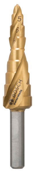 Stufenbohrer HSS-TiN, 4 - 12 mm, 6 mm, 65 mm, 9 Stufen