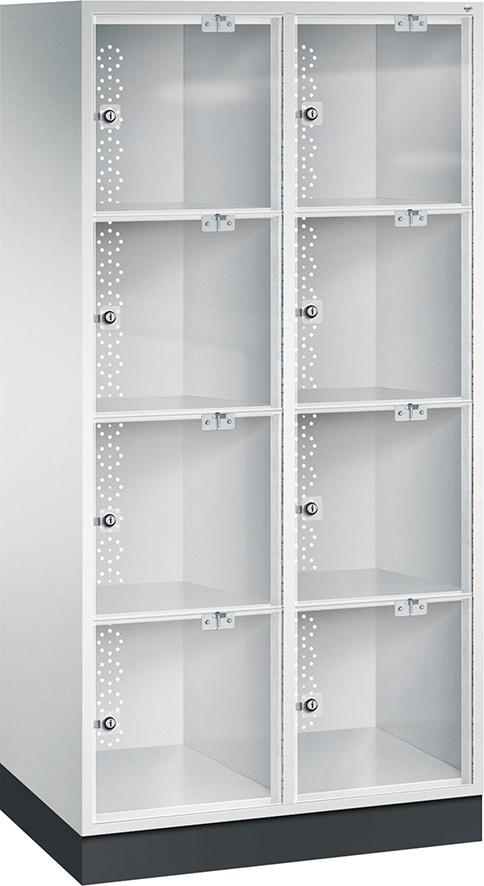 C+P Schließfachschrank Intro B820xT480xH1750mm 2Abteile/8 Fächer RAL7035