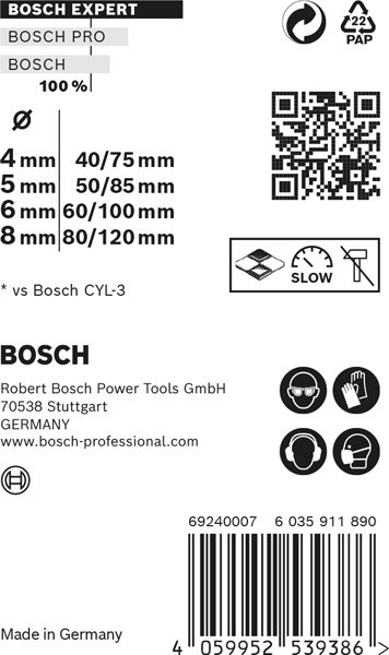 EXPERT MultiConstruction CYL-9 Bohrer-Set, 4/5/6/8 mm, 4-tlg.