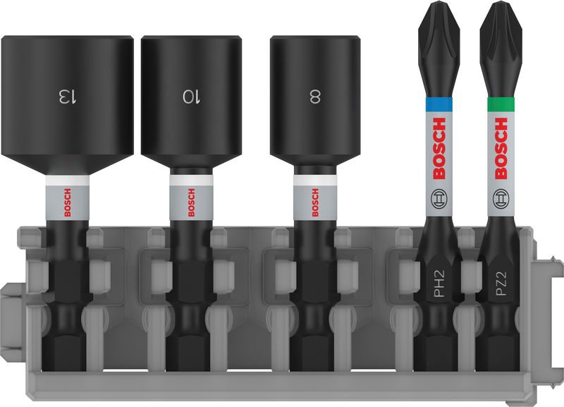PRO Impact Set mit Steckschlüsseln, PH2x50, PZ2x50, NS8x50, NS10x50, NS13x50 mm