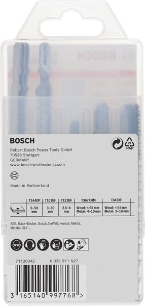 15‑tlg. Stichsägeblatt-Set für Multimaterial, T-Schaft