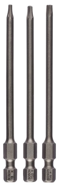 Schrauberbit-Set Extra-Hart, 3-teilig, T8, T10, T15, 89 mm