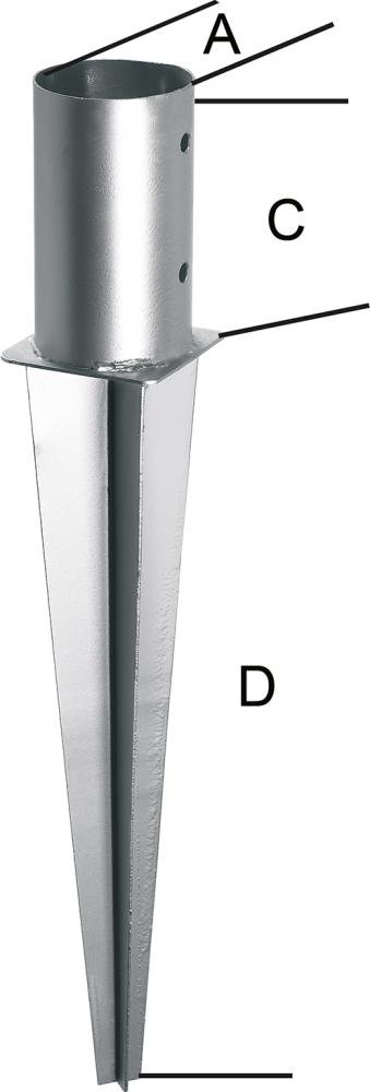 Einschlagbodenhülse tzn 101 f. Rundholz E-NORMpro