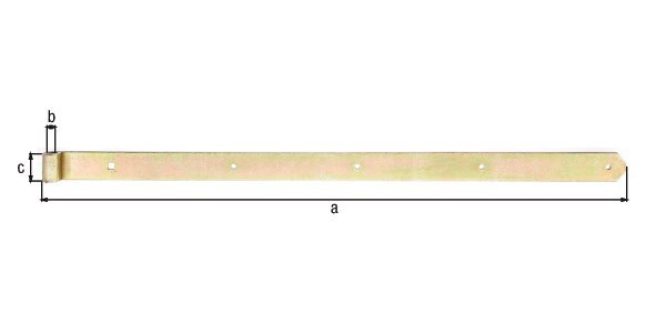 Ladenband, gerade, Abschluss abgerundet, feuerverz., LxB 400x45 mm, Rolle Ø16 mm