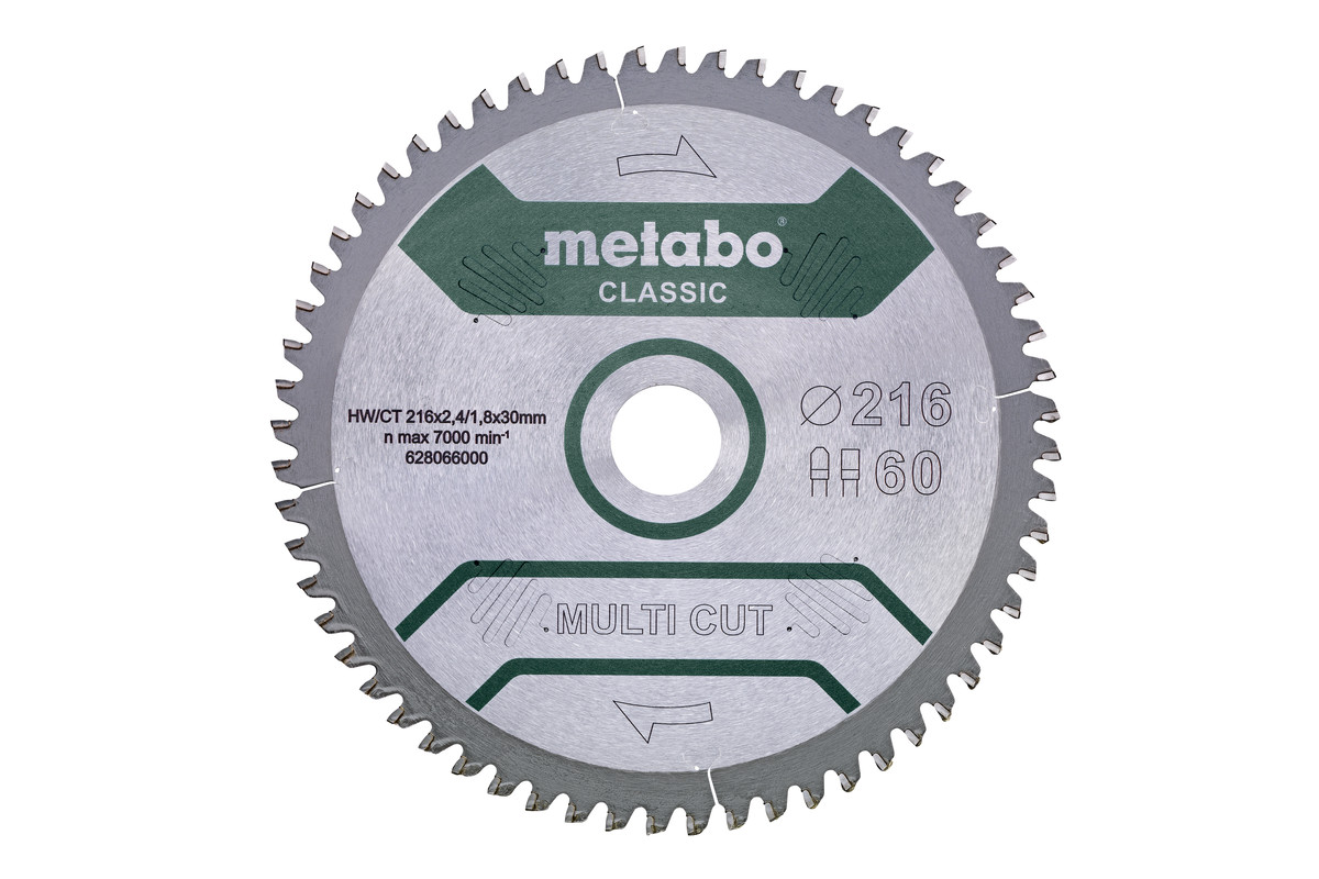 Sägeblatt "multi cut - classic", 216x30, Z60 FZ/TZ, 5°neg. (628066000)
