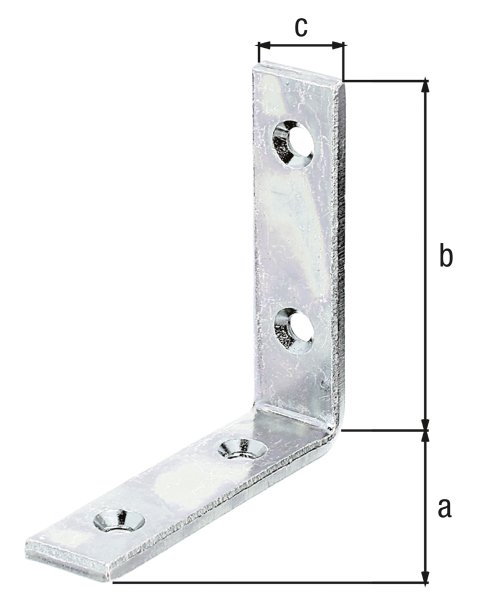 Balkenwinkel, galv. verzinkt disp., TxHxB 80x80x20 mm
